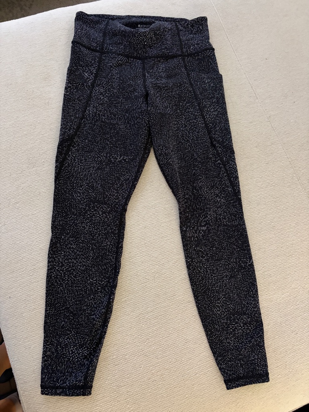 Athleta Black and White Speckled High-Rise Leggings